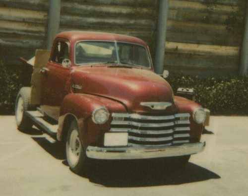 Red 1950s chevy pickup truck - chevy,