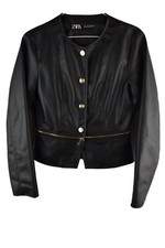 Zara Womans Cropped Faux Black