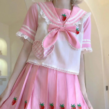 Strawberry Print Seifuku Japanese College Style Uniform School Girl Outfit