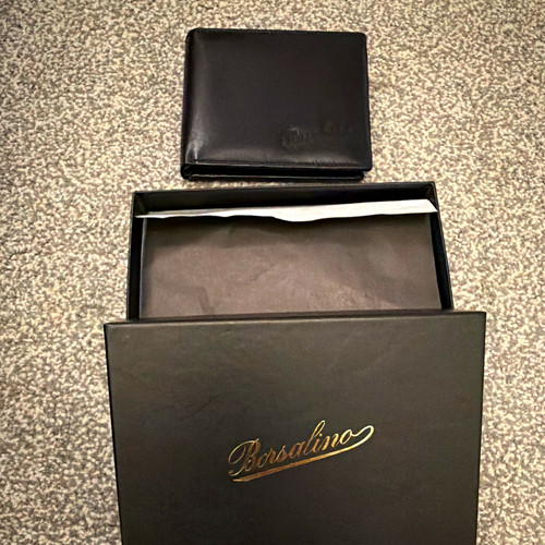 Borsalino black leather bifold - leather,