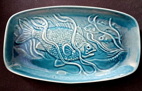 Poole pottery blue - pottery, fish