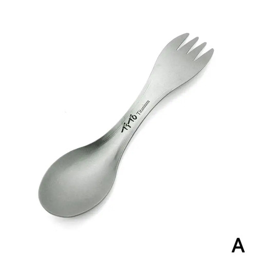 Titanium spork spoon - titanium,