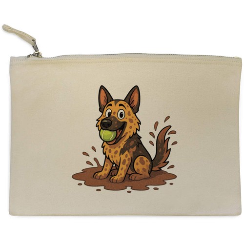 Muddy german shepherd canvas - german, shepherd'