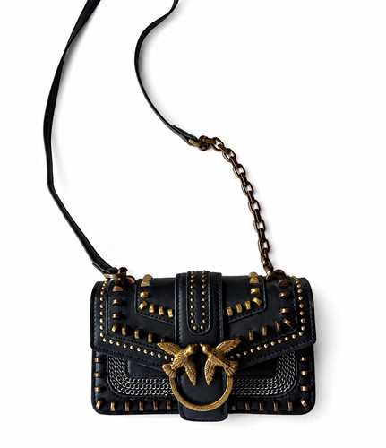 Pinko black leather - pinko, studded