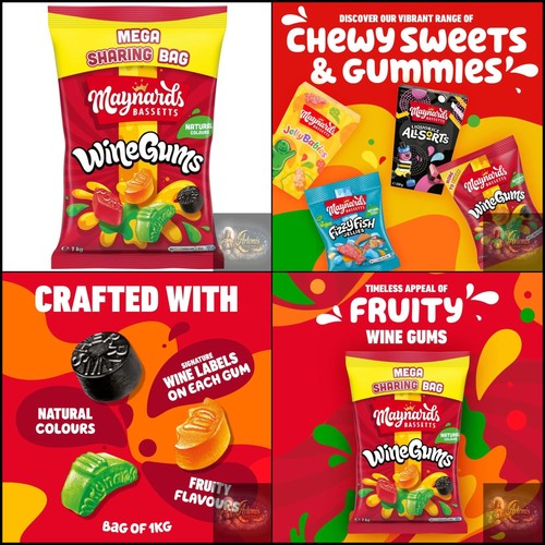 Maynards wine gums pack 1kg - wine,