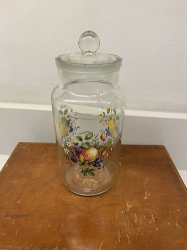 Vintage glass storage jar - glass,