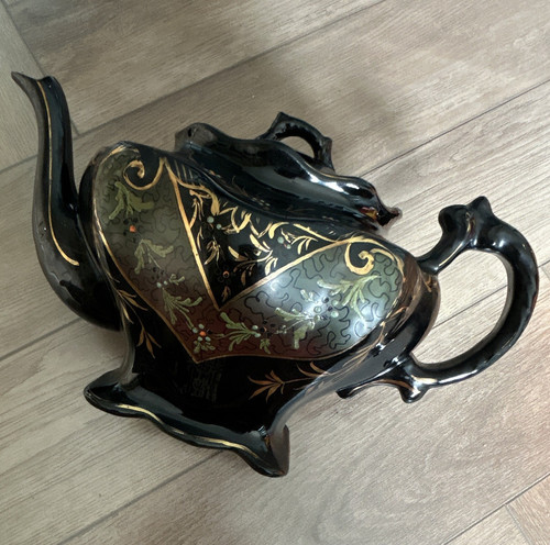Black gold floral - gold,