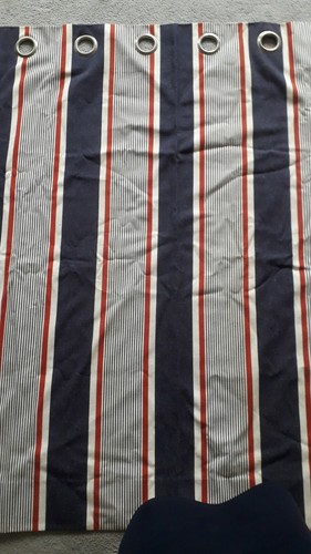 Stripey eyelet curtains
