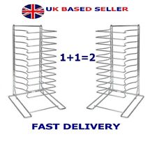 2 QTY S/Steel Pizza Pan Rack 11 Slot Shelf Stacking Size 12x12" Screen Lid Rack