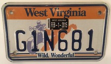 WV MOTORCYCLE license plate
