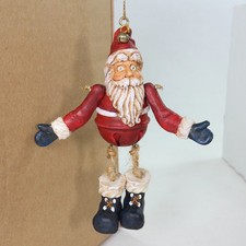 Russ Berrie Bears From The Past Ornament.Father Christmas with String Joints.