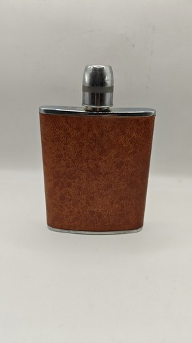 Vintage hip flask 6oz chromed - flask,