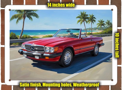 Metal sign 1987 mercedes - metal,