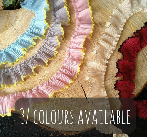 Ruffled fabric trim pencil - ruffled,