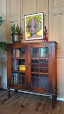 Vintage oak bookcase display - oak,