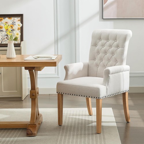 Fabric dining chair - w/, arms