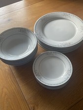 6 Legendary Noritake dinner plates Silk Garland 10.5" (26.5cm)  Vintage