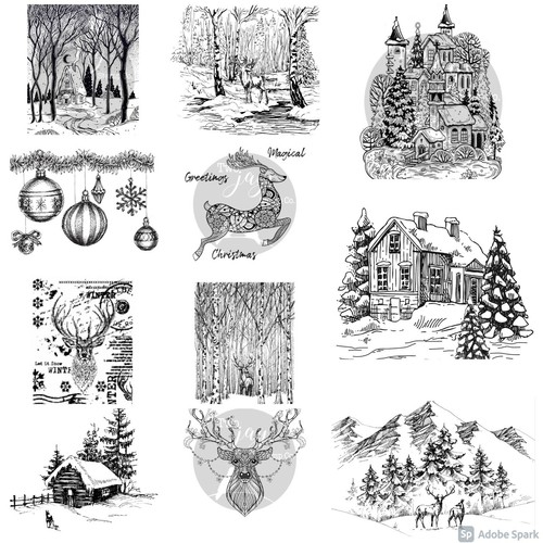 Two jays stamp christmas - two,