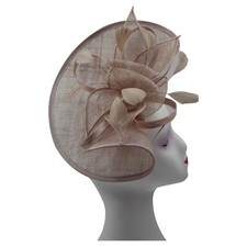 Women Feathered Sinamay Fascinator Disc Headband Wedding Party Race Royal Ascot