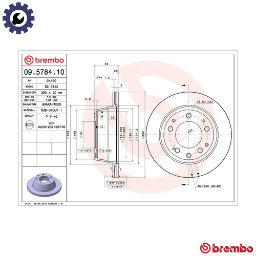 Brake disc 5784 - 2x,