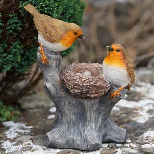 Nesting robins resin statue - robins,