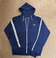 Fred Perry Tipped Hoodie Blue