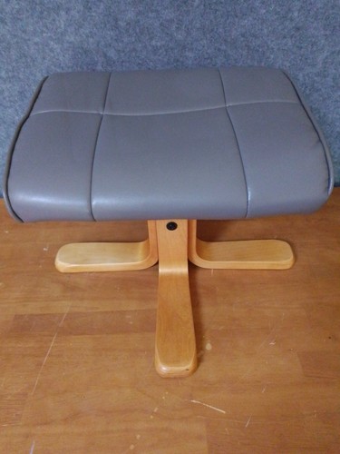 Footstool plush gray - plush, faux