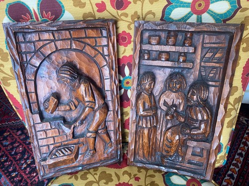 Pair vintage alpine rustic - pair,