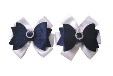 2 x Blue White Hair Clips