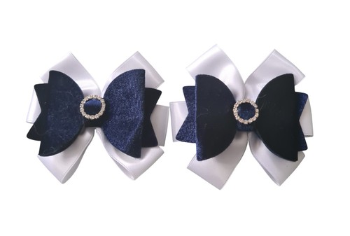 Blue white hair clips - 2,