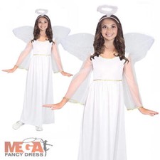 Angel Childs Girls Christmas Nativity Play Fancy Dress Kids Xmas Costume Outfit