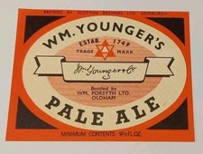 Wm Younger's - Bott. By WM Forsyth , Oldham - Pale Ale - 9 2/3 Fl oz - Label 
