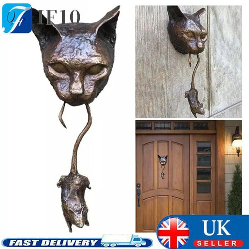 Cat and mouse door knocker - door,