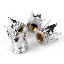 4x Chrome Crown Car Tire Air