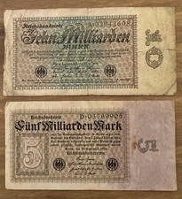 2 X Germany Banknotes. 5 & 10