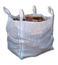  1 Tonne FIBC Bulk Builders Log Bags Heavy Duty Black White Mini - X Large Sacks