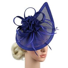 Women Feather Wedding Tea Party Fascinator Hat Mesh Headband Hair Clip