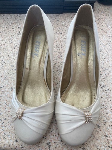 Ivory satin high heel - ivory,