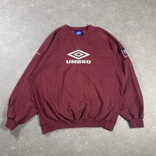 Umbro Sweatshirt Mens XL Burgundy Drill Pro Training Top Maine Road Liam Oasis