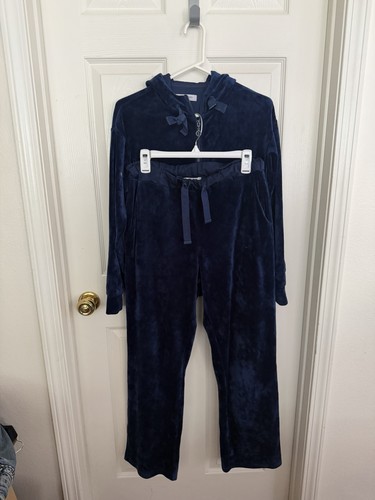 Blue velour velvet suit - velour,
