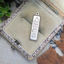 Vintage Silver Hallmarked Ingot Charm, Small Pendant 925