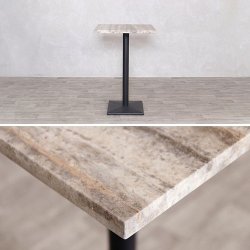 Travertine top bar table - top,