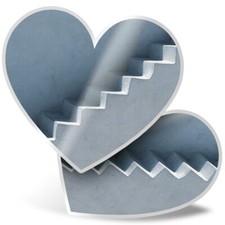 2 x Heart Stickers 15 cm -