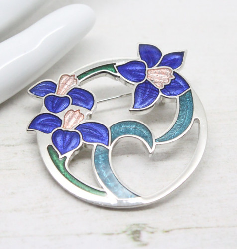 Blue flower cloisonne enamel - flower,