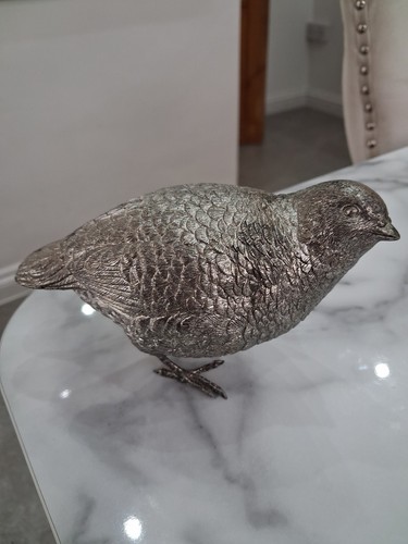 Antique silver plated quail - antique,