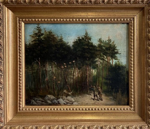 Antique oil painting pheasant - oil,