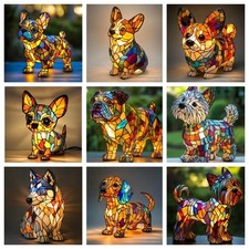 LED Dog Art Night Light Resin