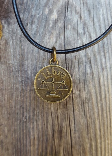 Handmade libra zodiac necklace - libra,