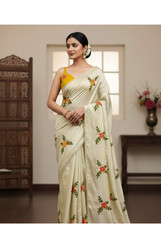 Soft georgette silk embroidery
