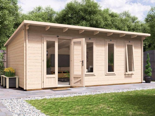 Log cabin garden office 6x4m - office,